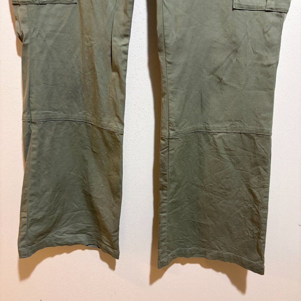 7Diamonds Size 30 10 Nellie Cargo Pants Olive Green Flare Utility - Picture 5 of 16